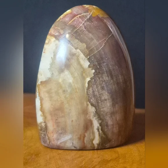 Beautiful brown and cream polished stone - Picture 6 of 9